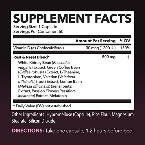Night Time Fat Burner for Women with Vitamin D, 2 Month Supply M8185