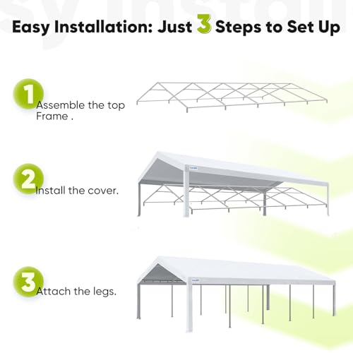 Quictent 20x20 Party Tent Heavy Duty Outdoor Canopy with Storage Bags M75972