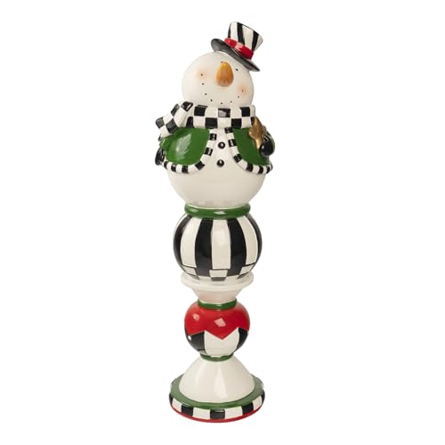 Black and White Checkered Snowman Christmas Decorations Indoor W584