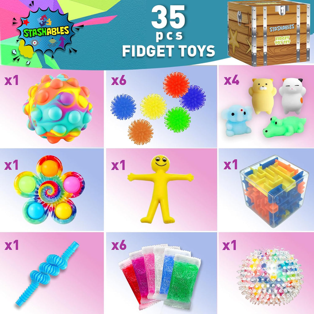 Sensory Fidget Toys Pack - 35pcs Stress Relief Anti Anxiety Toys for Kids L742