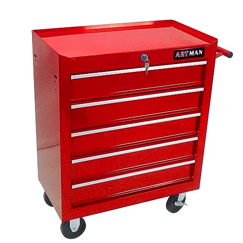 5-Drawer Rolling Tool Cart with Wheels, Black V51953