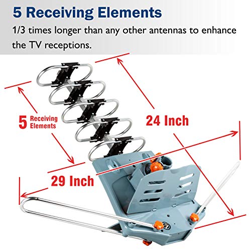 Five Star Amplified Outdoor HDTV Antenna 150 Mile Range with Remote F736555