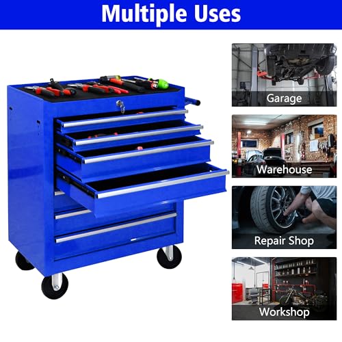 5-Drawer Rolling Tool Chest with Brake Casters, Black E95317