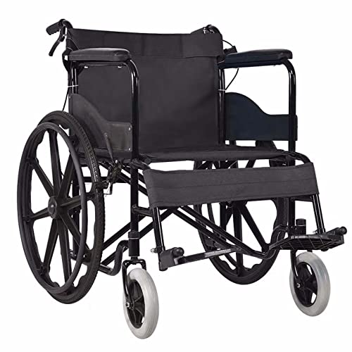 Extra-Wide Wheelchair, Heavy Duty Bariatric Wheelchair - Folding Transport Chair for Adults with Comfortable Full Arms and Swing-Away Footrests, 20" Wide Seat,418 Lbs Weight Capacity,Blue