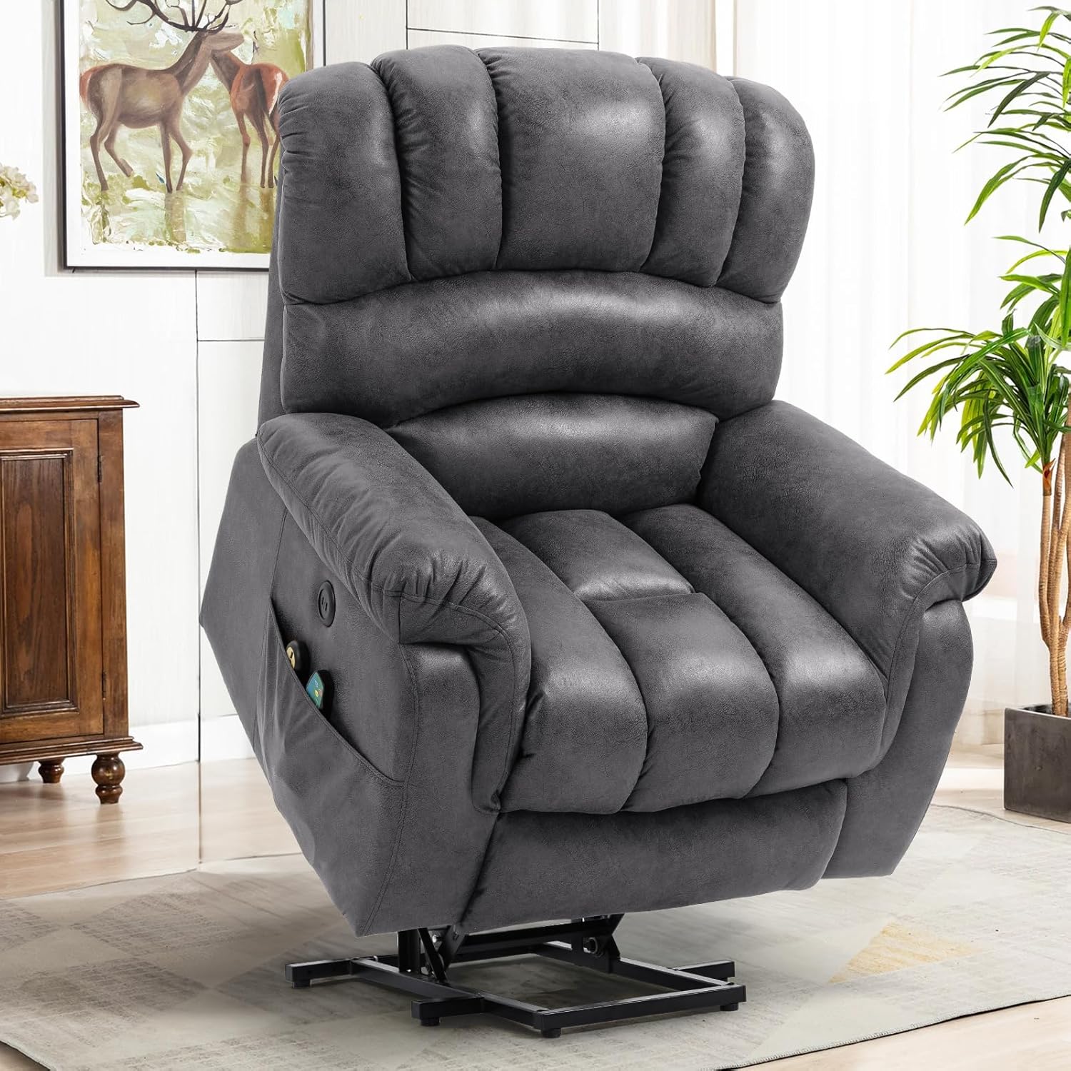 VIVIJASON Power Lift Recliner Chair with Heat & Massage for Elderly, Gray T499