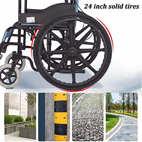 Extra-Wide Bariatric Wheelchair, Heavy Duty Folding Transport Chair for Adults, 20" Seat, 418 lbs Capacity, Blue L240297