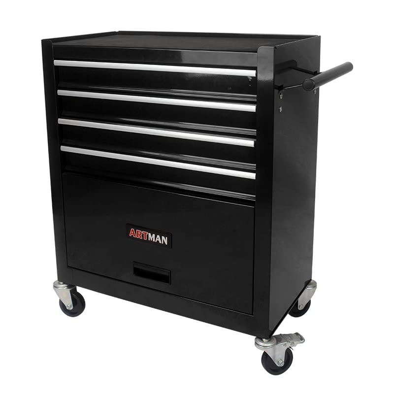 5-Drawer Rolling Tool Cart with Wheels, Black V51953