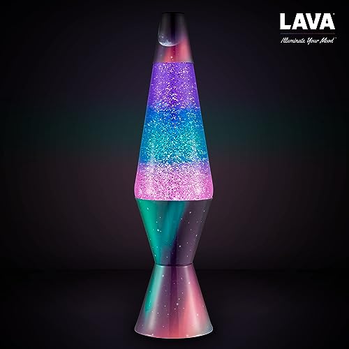 Lava® Lamp 14.5" Polar Glimmer Motion Light, Silver Glitter, Multicolor Base A86512