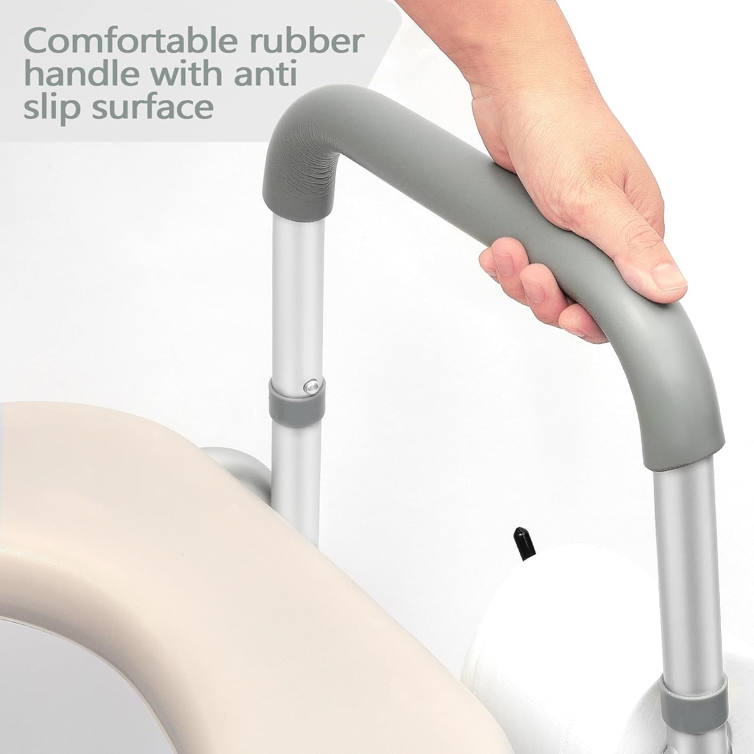 Raised Toilet Seat with Handles, Height Adjustable, Heavy Duty, 350lbs Capacity D83392