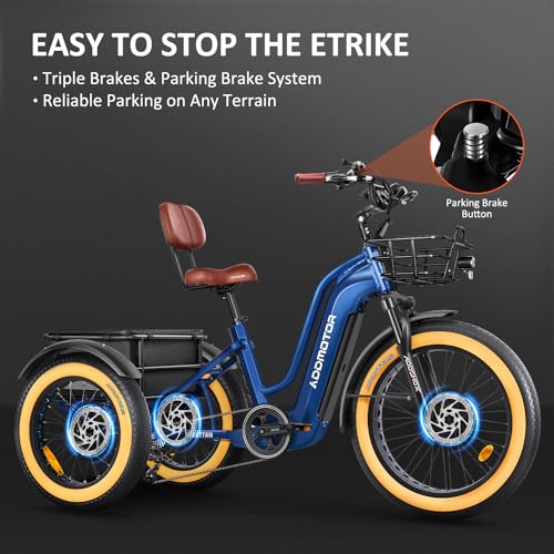 ADDMOTOR Electric Trike for Adults, 750W Rear Motor, 48V 20AH/40AH J984919