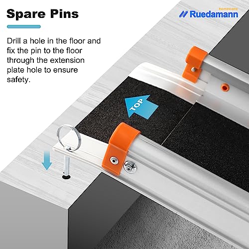 Ruedamann 6FT Adjustable Aluminum Wheelchair Ramp, 600lbs Capacity, Non-Skid D26374