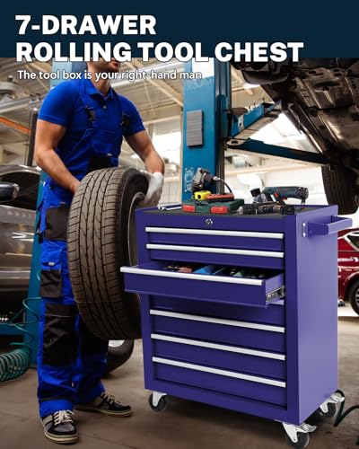 5-Drawer Rolling Tool Chest with Brake Casters, Black E95317