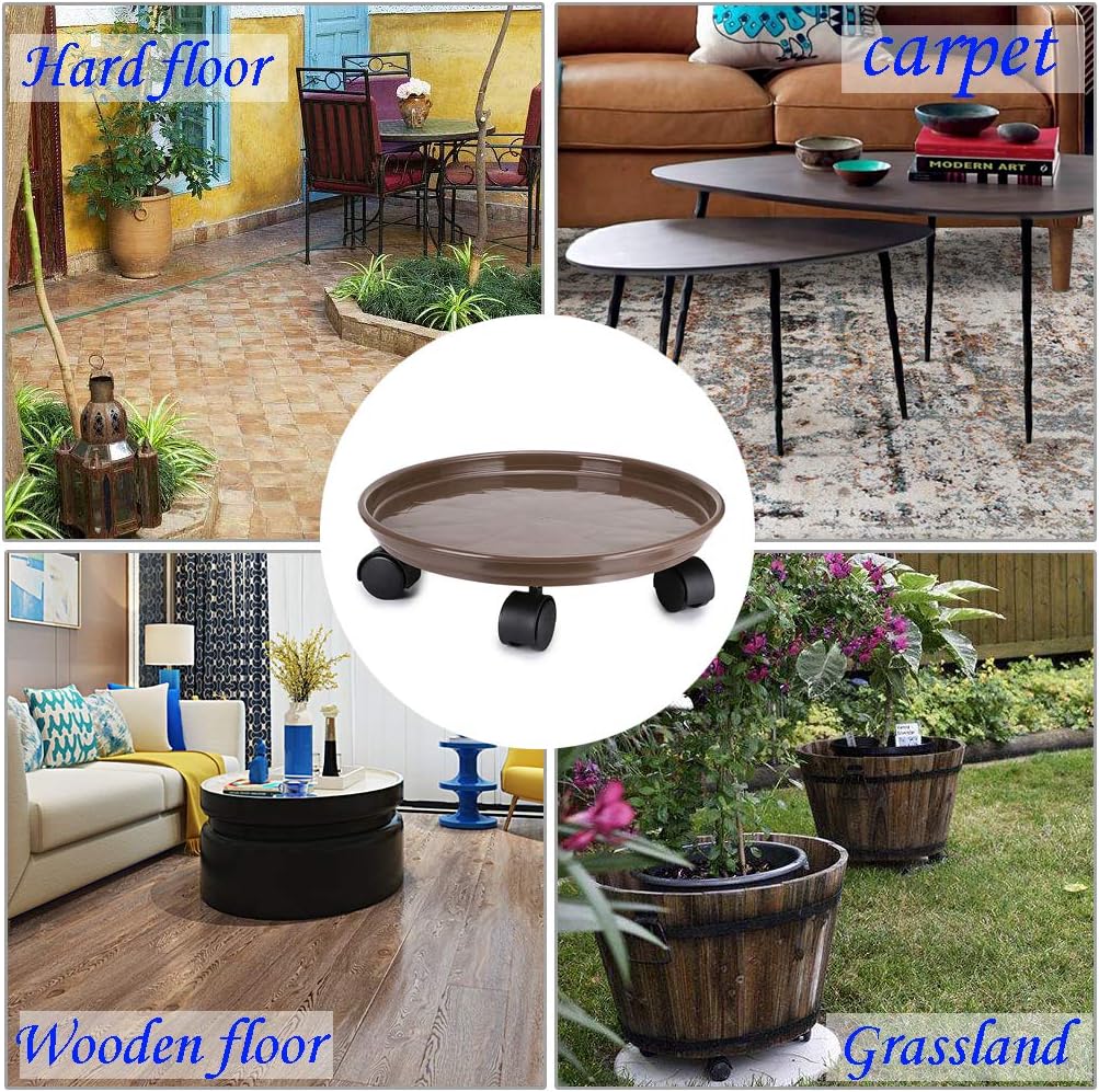 Skelang 2 Packs 15.5" Plant Caddy with Casters, Plant Dolly for Heavy Planter M600807