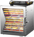 Food Dehydrator Machine 800W, 12 Stainless Steel Trays Dehydrated Dryer with 12H Timer & 86°F-194°F Temperature Control for Beef Jerky, Meat, Fruit, Herb, Dog Treats, Veggies, Recipe Book