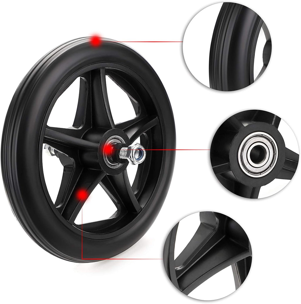OwnMy 6 Inch Rubber Wheelchair Front Wheels Replacement Casters, Black G989