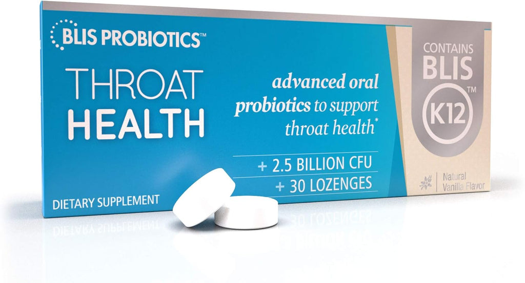 BLIS Probiotics ThroatHealth Oral Probiotics K12 2.5 Billion Cfu, Throat Immunity Support & Oral Health for Adults & Kids, Sugar-Free Lozenges (30 pack)
