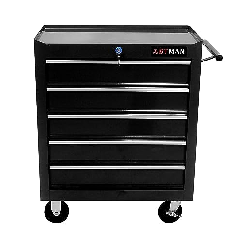 5-Drawer Rolling Tool Cart with Wheels, Black V51953