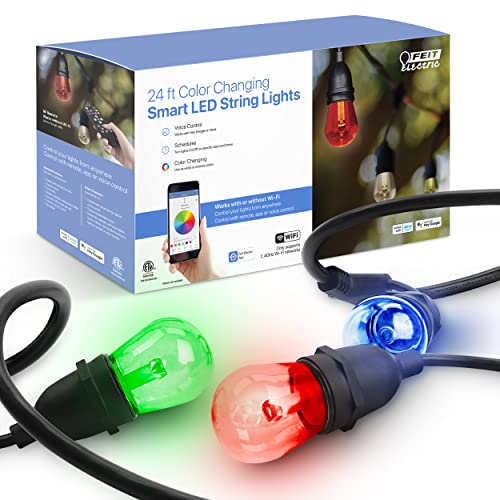 Feit Electric 24" 12pc Smart WiFi String Lights with Alexa & Google Assistant, Weather Resistant H519461