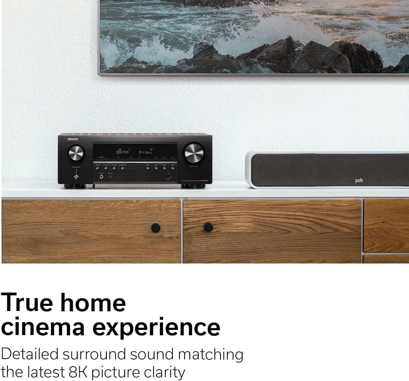 Denon AVR-S660H 5.2 Ch AVR - 75W, 8K Upscaling, 3D Audio, Wireless, HEOS, Alexa Receiver I625