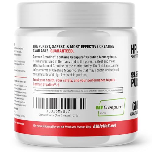 Pure Creapure Micronized Creatine Monohydrate Powder, 99.99% Purity, 270g I3650