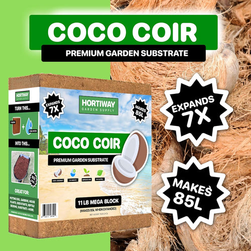11lbs Premium Coco Coir Brick - Organic Coconut Coir for Plants, Low EC & pH Balanced J58082