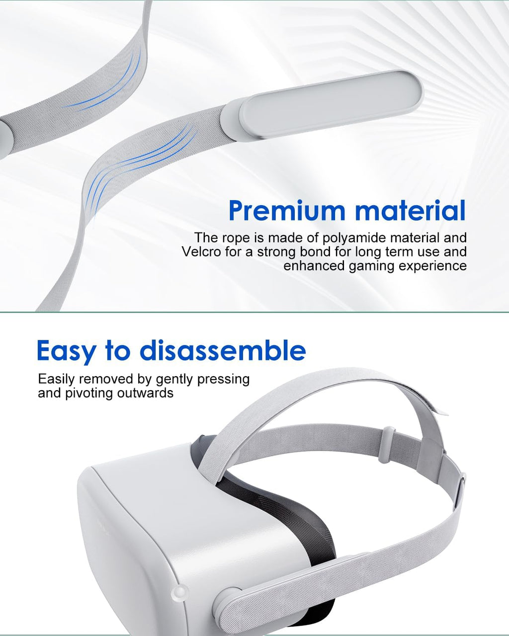 Head Strap for Oculus Quest 2 with 2 Thumb Grip Caps T411