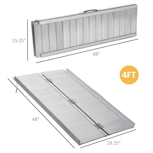HOMCOM 6FT Foldable Aluminum Wheelchair Ramp, 600lbs Capacity M1387