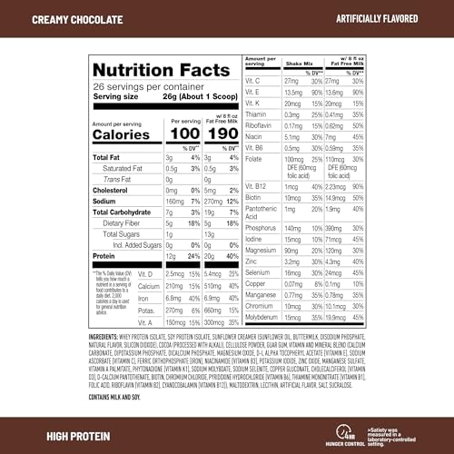 SlimFast High Protein Meal Replacement Powder, Vanilla Cream, 26 Servings P871