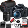 Canon EOS Rebel T7 DSLR Camera with Canon EF-S 18-55mm f/3.5-5.6 is II Lens + 64GB Memory Card + Case, Card Reader & More (Renewed)