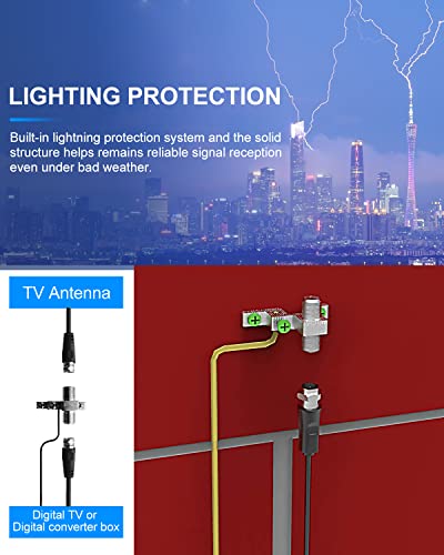 Outdoor TV Antenna Amplified HDTV 60 ft Coax Cable 150 Mile Range 4K 1080P L90927