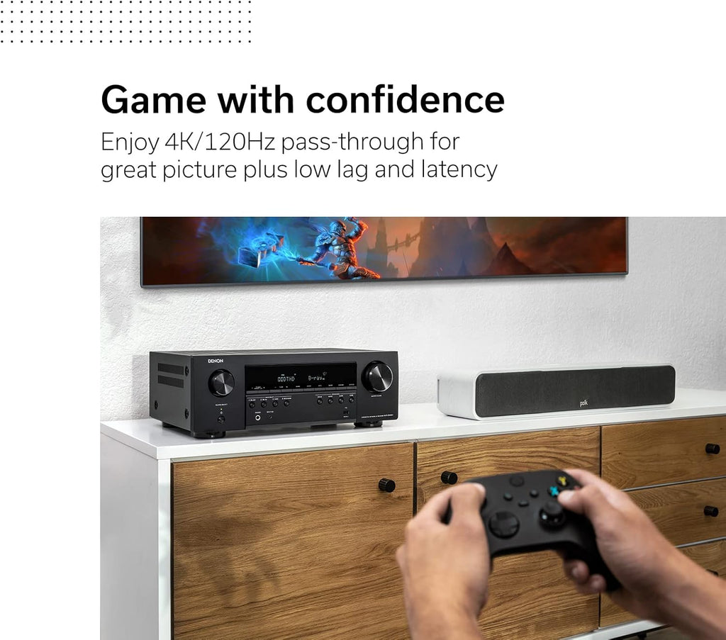 Denon AVR-S660H 5.2 Ch AVR - 75W, 8K Upscaling, 3D Audio, Wireless, HEOS, Alexa Receiver I625