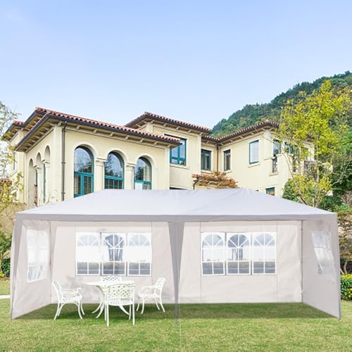 10x30 Party Tent with 8 Removable Sidewalls, Waterproof White Canopy K1981