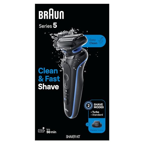 Braun Series 5 5118s Electric Foil Shaver for Men, Wet & Dry, Precision Trimmer, Blue G5086