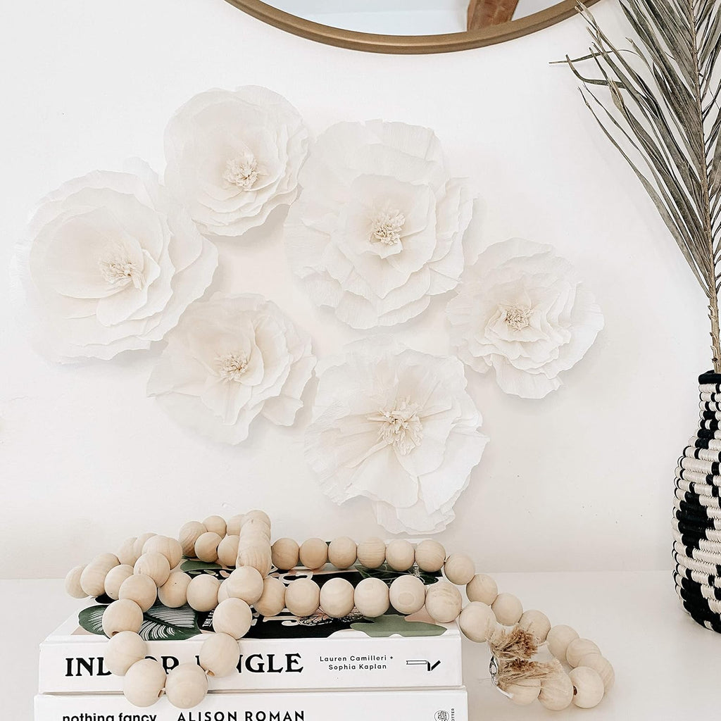 INNOBOUTIQUE Large 3D Paper Flower Wall Decor (6Pcs) X676357