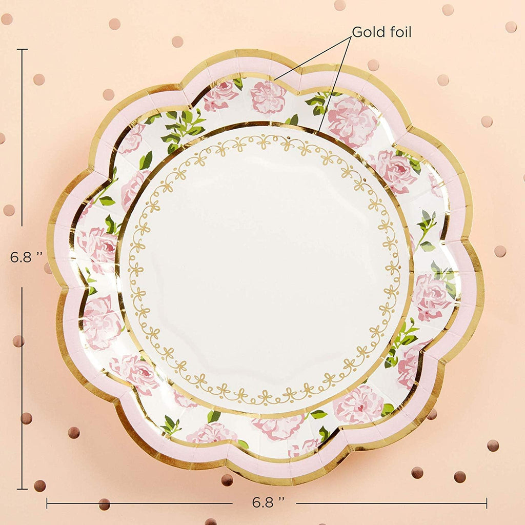 Kate Aspen 32 Pcs Floral Paper Plates, 7 Inch, Pink P4375