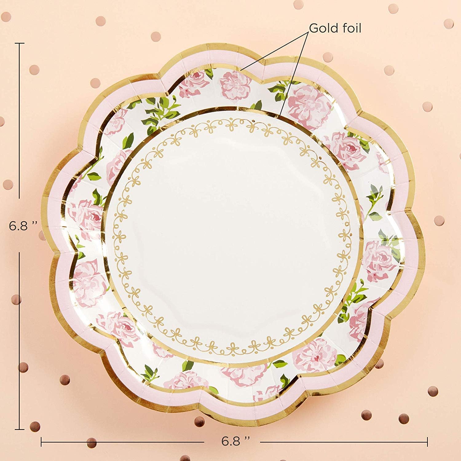 Kate Aspen 32 Pcs Floral Paper Plates, 7 Inch, Pink P4375