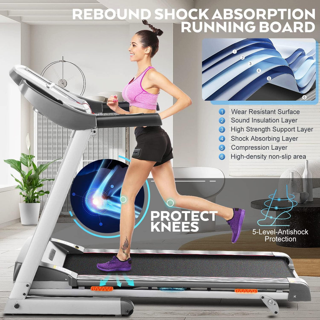 ANCHEER Treadmill, 3.0 HP with Incline for Home, 300LBS Capacity P583172