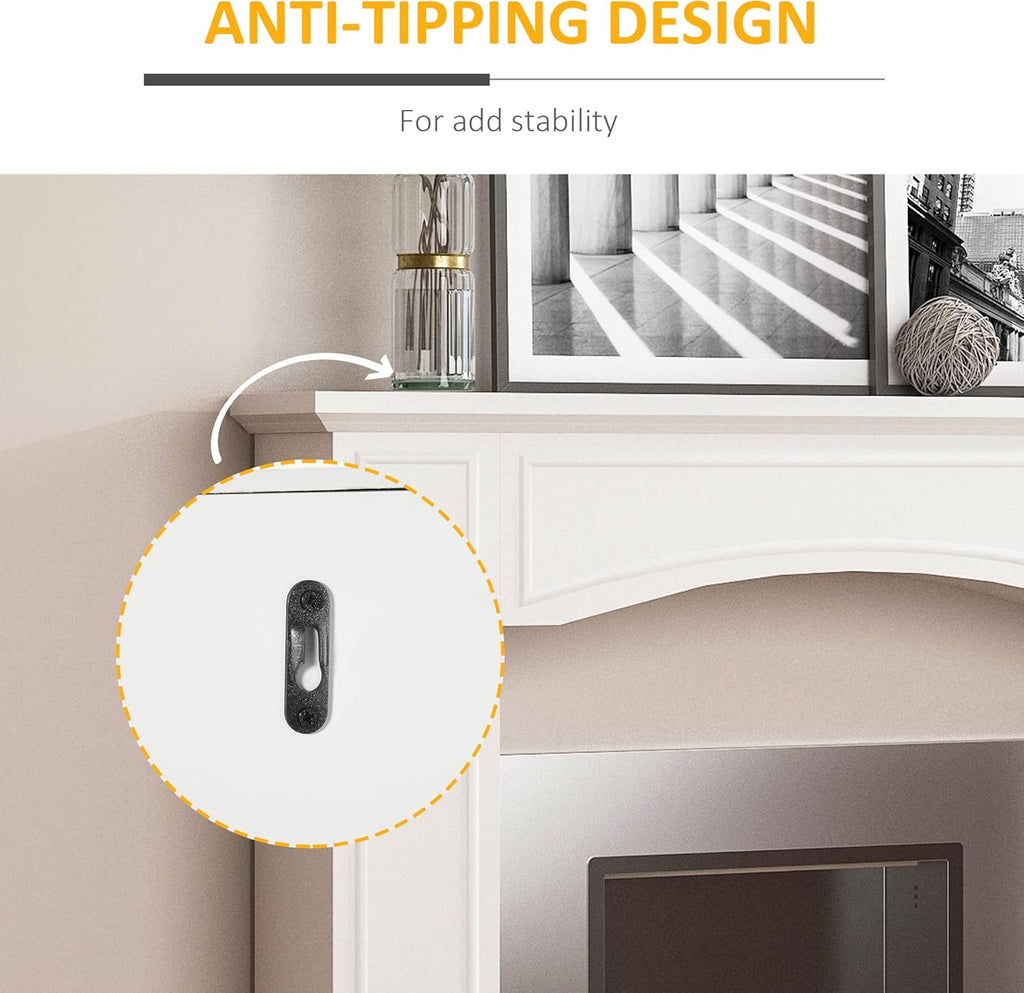 HOMCOM Modern Fireplace Mantel Surround, White, 29" H972824