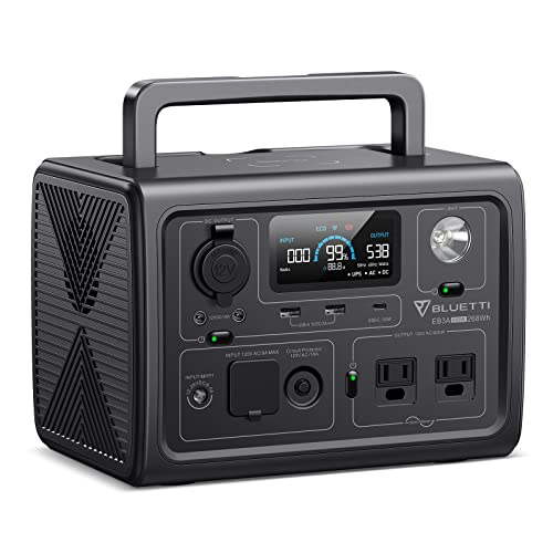 BLUETTI EB3A Solar Generator, 268Wh LiFePO4 Portable Power Station W33841