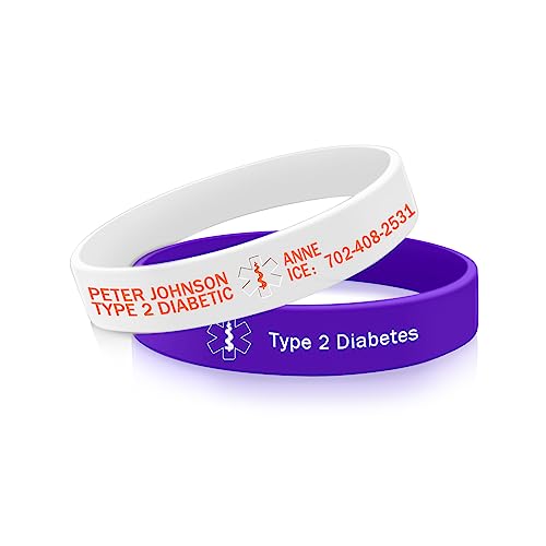 Custom Silicone Medical Bracelet Personalized Alert Medical ID Bracelet Waterproof Emergency Medical Bracelet for Men Women