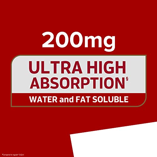 Qunol CoQ10 200mg Softgels, Ultra High Absorption Coenzyme Q10 Supplement, 60 Count L364099