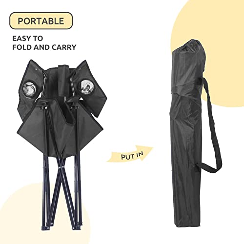 ONENESS Camping Chair, Portable Folding Fishing Chair with Cup Holder, Navy F53566