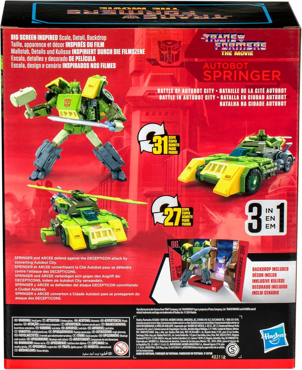 Transformers Studio Series Leader The Movie 86-30 Springer 8.5-inch Action Figure V2904
