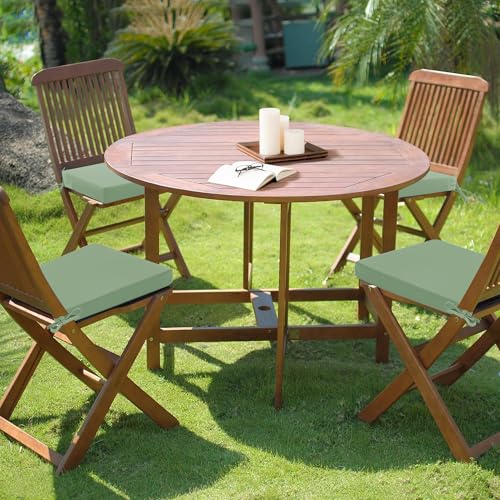 Outdoor Chair Cushions Set of 4, Waterproof Patio Seat Cushions with Ties, Black A5741