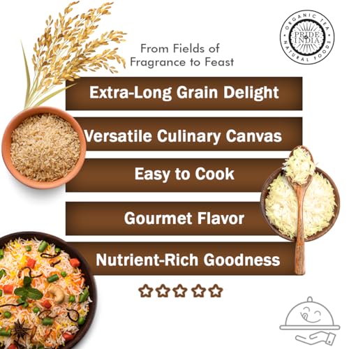Pride Of India Extra Long White Basmati Rice, 10 lb Reclosable Bag Y232
