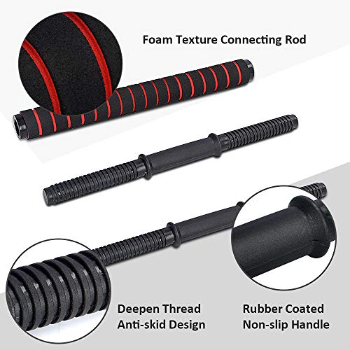 Adjustable Dumbbell Set of 2, 66LB Barbell Weight Set with Connecting Rod for Home Gym E30460