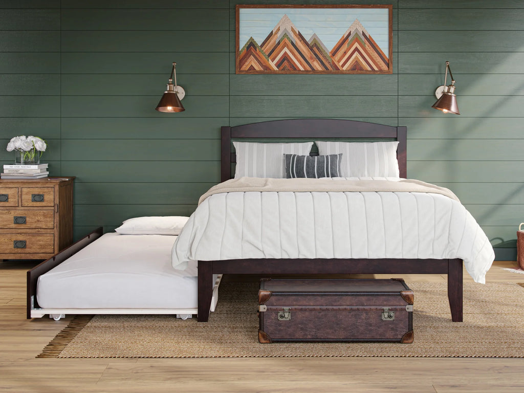 AFI Warren 14" Queen Wood Platform Bed Frame with Trundle, Espresso L43942