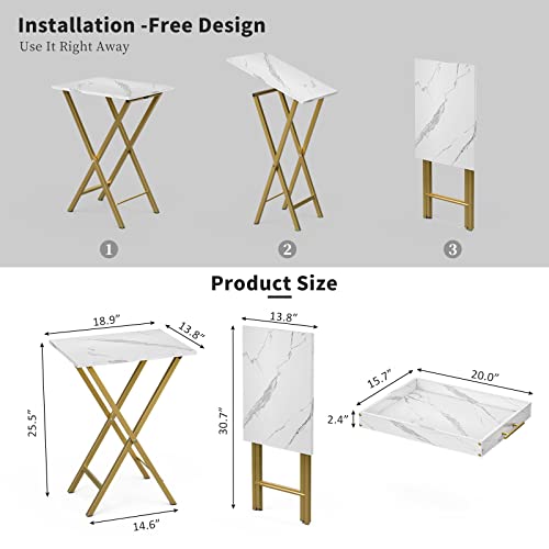 Folding TV Tray Tables with Removable Serving Tray, Set of 2 S62929