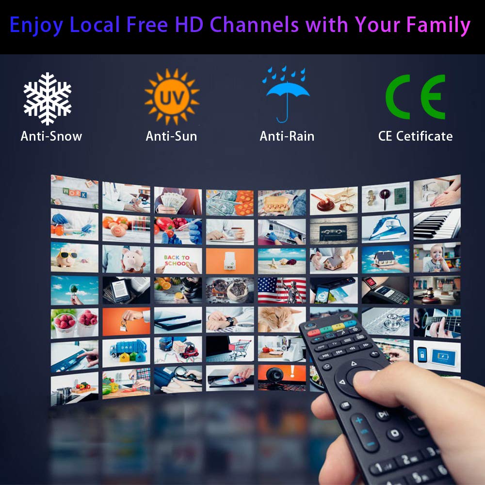TV Antenna Indoor with Amplifier, 36ft Coax Cable, 8K 4K 1080p Y801
