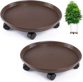 Skelang 2 Packs 15.5" Plant Caddy Plant Stand Plant Pallet, Moving Plant Pot Saucer, Plant Tray Trolley with Casters, Plant Dolly for Heavy Planter, Loading Capacity 165 Lbs, Pack of 2